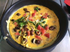 Fresh-eggs-spinach-mushrooms-tomatoes-delicious-omelelette