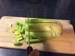Chopping celery