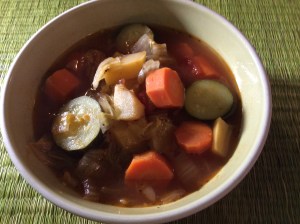 Hot, tasty vegetable soup 