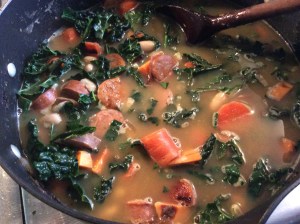 Delicious Kale Tuscan Soup with veggies and sausage