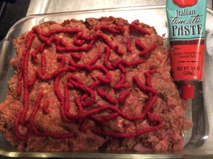 Meatloaf with Italian tomato paste topping