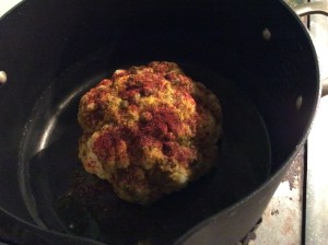 Whole Cauliflower with topping of smoked paprika