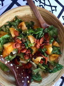Salad with Heirloom tomatoes, Avocado, Corn and Sautéed Carrots